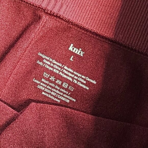 Knix Womens Good To Go Seamless Leggings, Dark Cherry, High Rise, Size Large - Picture 3 of 8